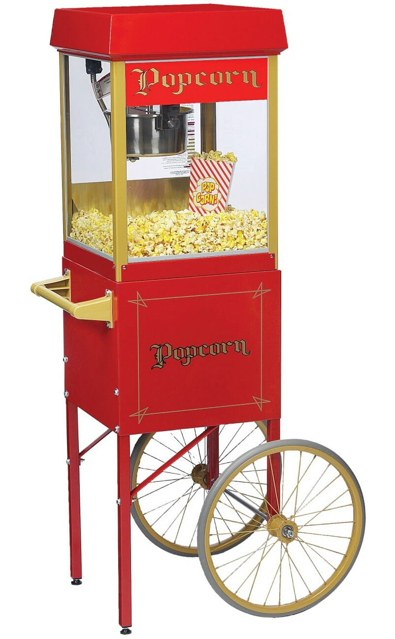 Popcorn maskine Fun Pop 8 oz. m/2 hjulet vogn