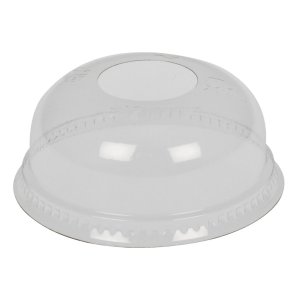 Dome lid Gastro, 7,8cm, clear, RPET, with hole- Pack of 50