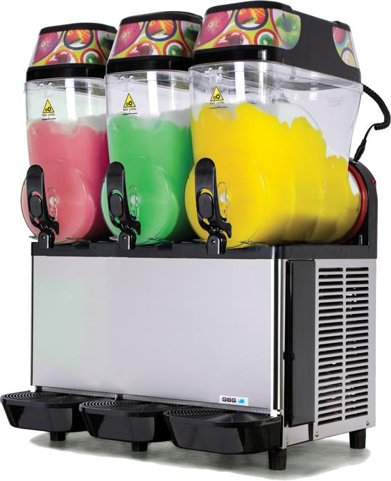 GHZ 342 Slush ice maskine m/timer m/3 beholdere á 12 liter - Sort