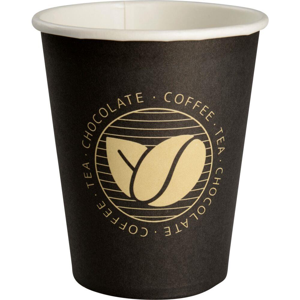 Kaffebæger Beans, Gastro, 9,2cm, Ø8cm, 24 cl, sort, pap/PE, 8 oz